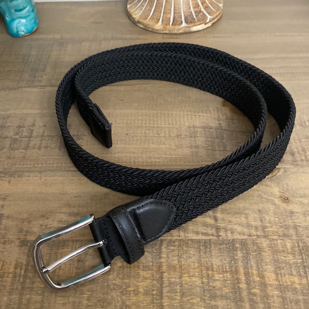 M & S Black Braided Belt